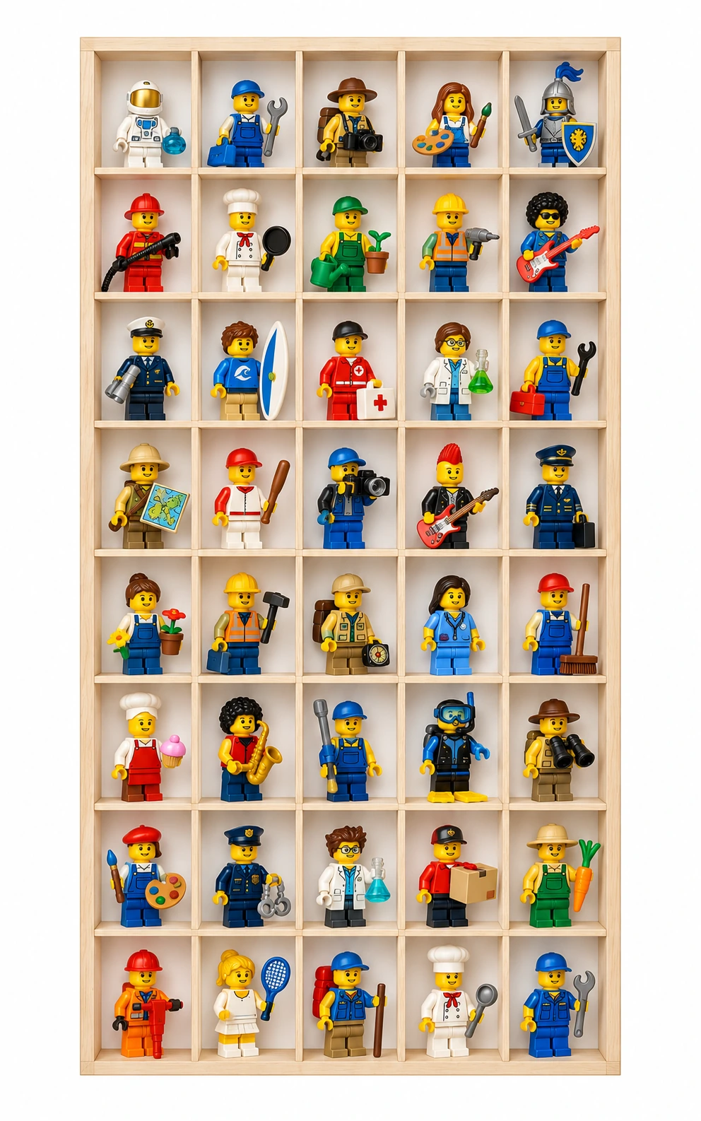 Minifigurki — kolekcja — widok z przodu